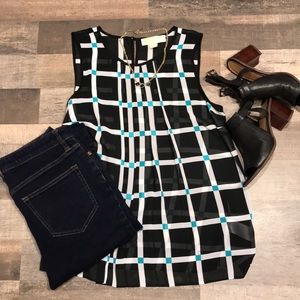 Michael Kors sheer sleeveless blouse size S